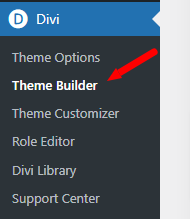 Divi Submenu select Theme Builder Options