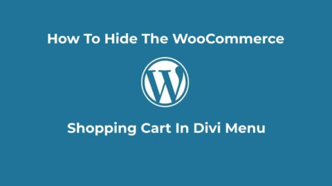 How To Hide The WooCommerce Shopping Cart In The Divi Menu